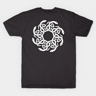 coiled snake, kaleidoscope art. T-Shirt